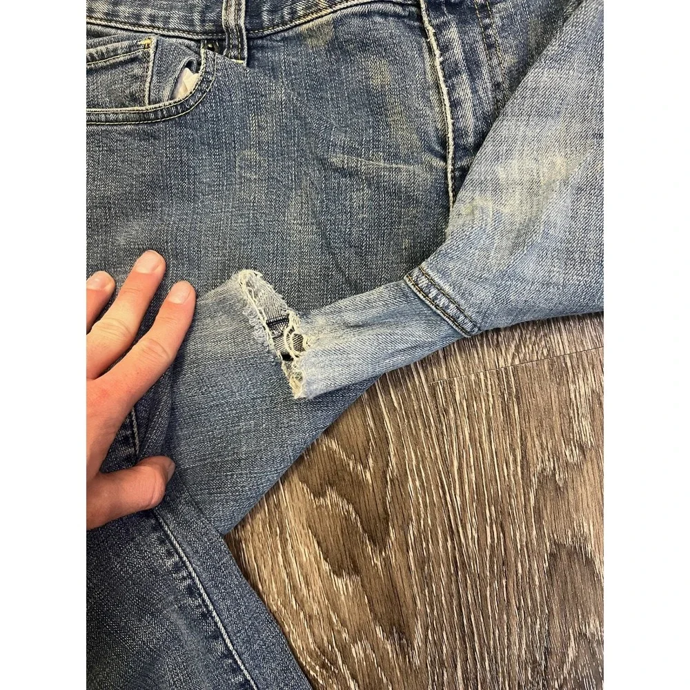 Worn - Old Navy Ultra Low Waist Boot Cut Jeans Women Size 16 Medium Wash Stretch